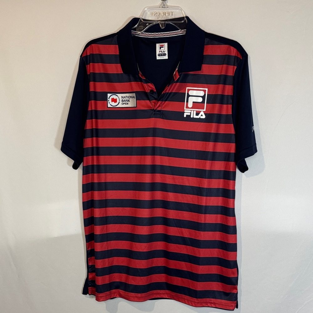 Fila national bank US Open series Navy and Red Striped Polo Shirt
